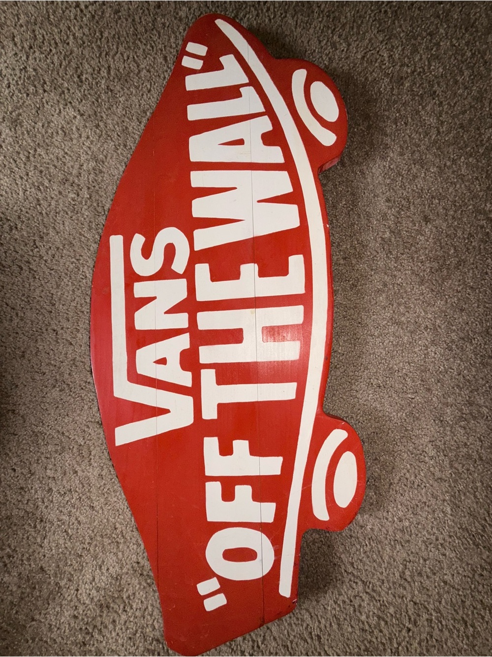 Vans Red 'Off The Wall' Skate Logo Wall Art